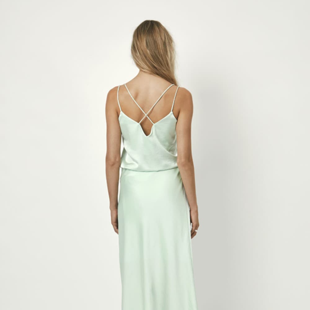 Obu Satin Singlet - Pistachio