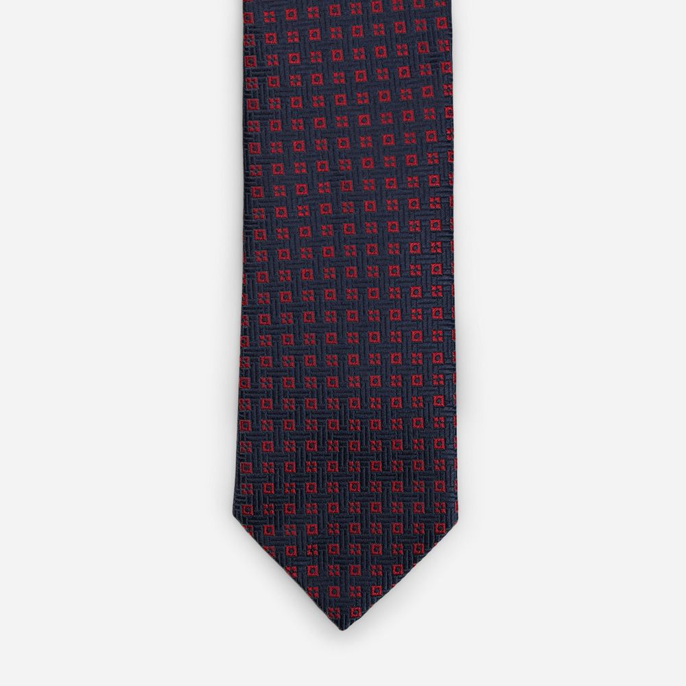 Tie Silk - Navy/Red