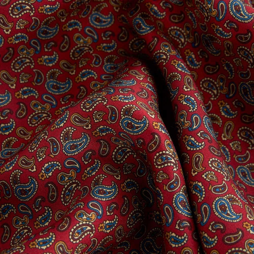 Scarf Wool-Silk - Red Paisley