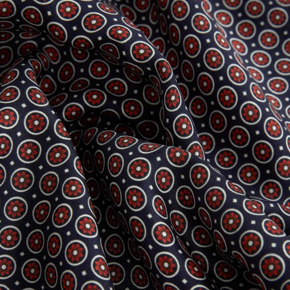 Scarf Wool-Silk - Blue-Red