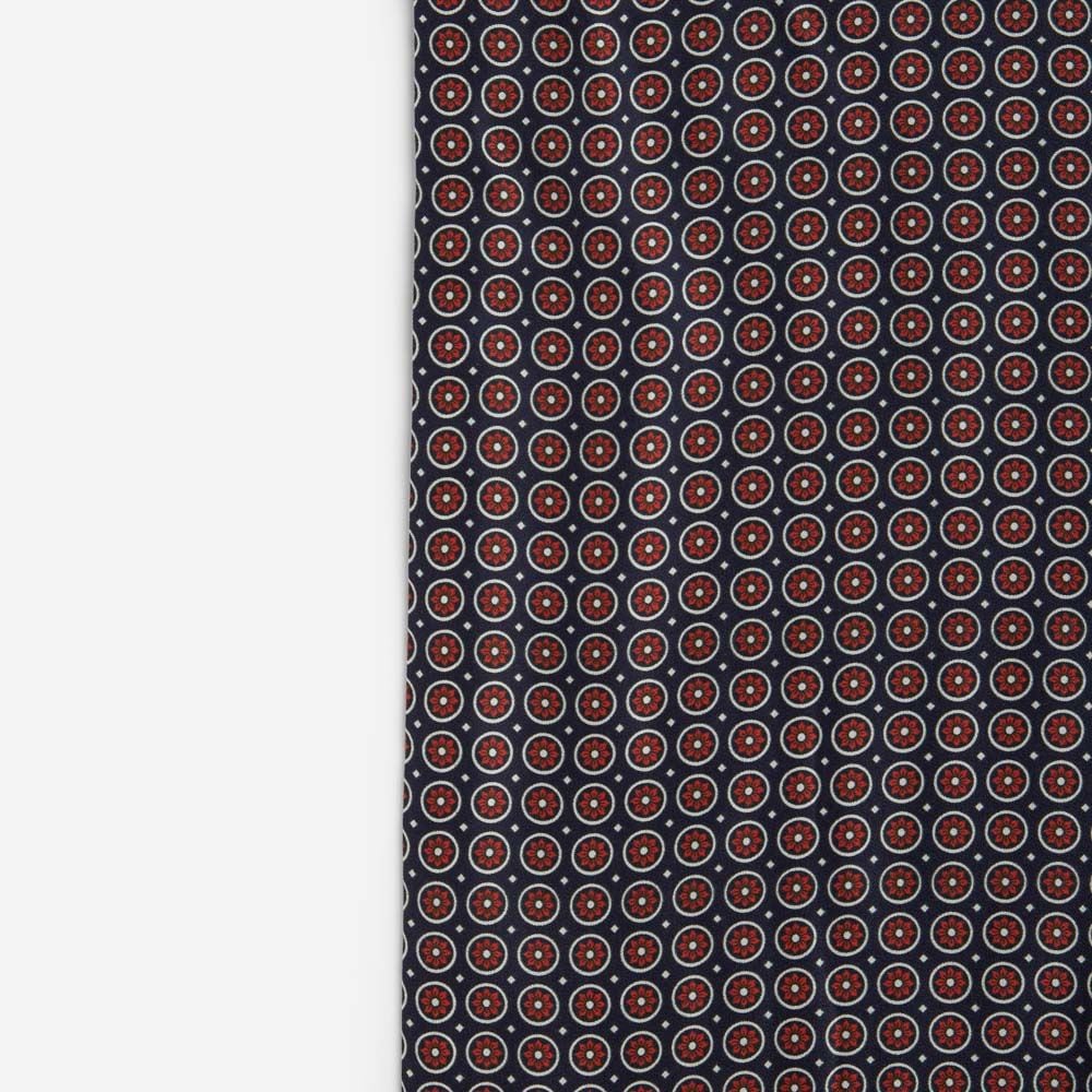 Scarf Wool-Silk - Blue-Red