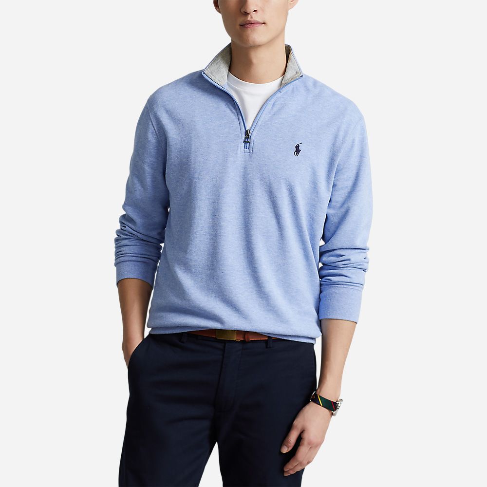 Luxury Jersey Quarter Zip Pullover - Isle Heather