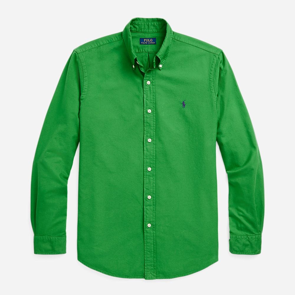 Slim Fit Garment Dyed Oxford Shirt - Preppy Green