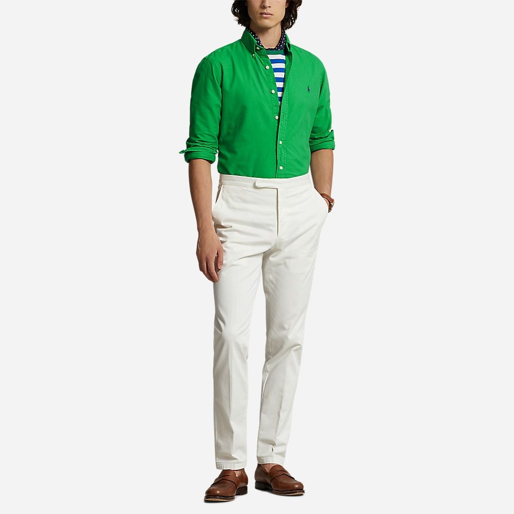 Slim Fit Garment Dyed Oxford Shirt - Preppy Green