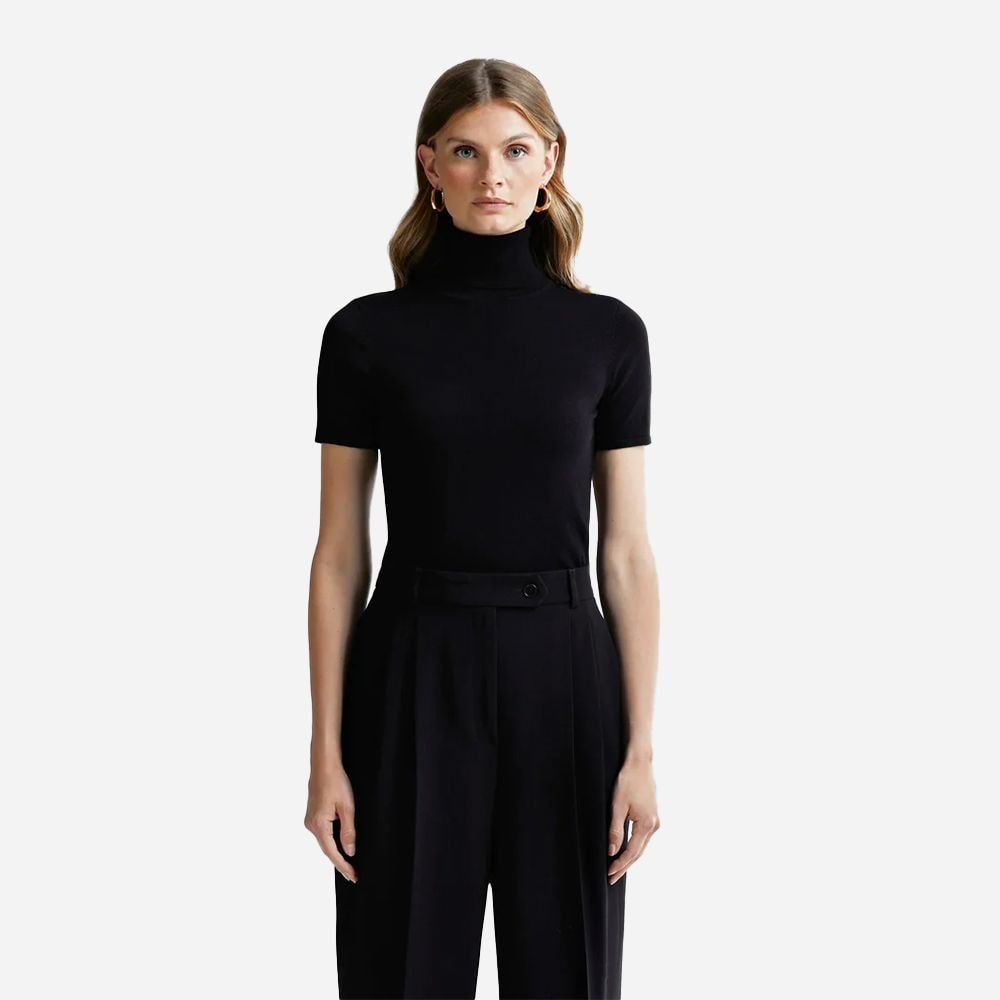 Pola Polo Neck Knit - Black