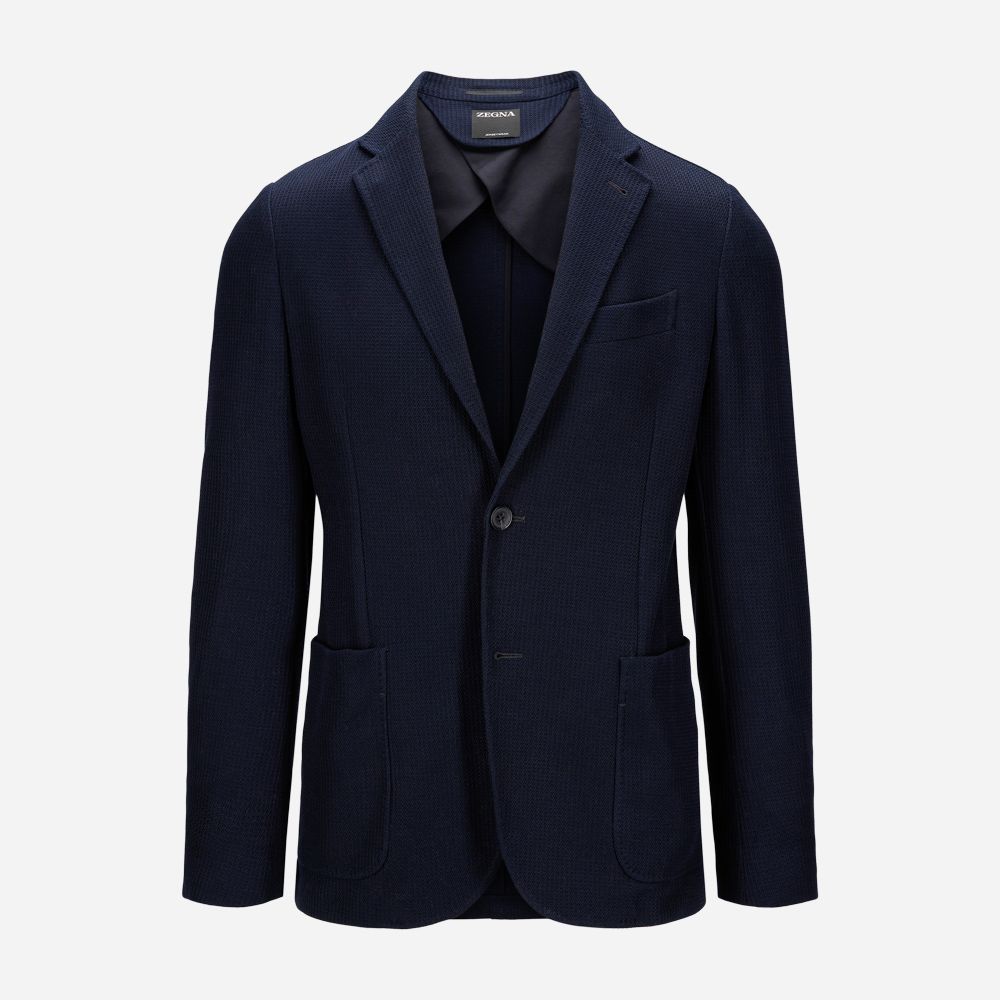 Cotton Blazer - Navy