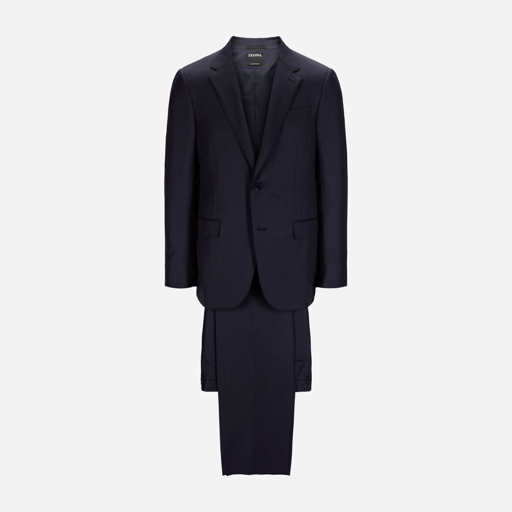 2 Pieces Suit Striped - Navy Solid