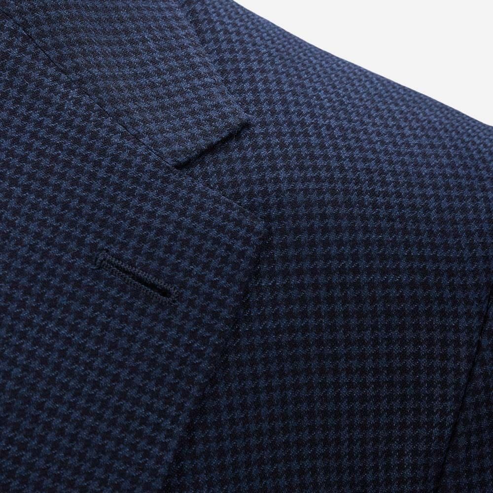 Formal Wool Blend Jacket - Blue Navy Check