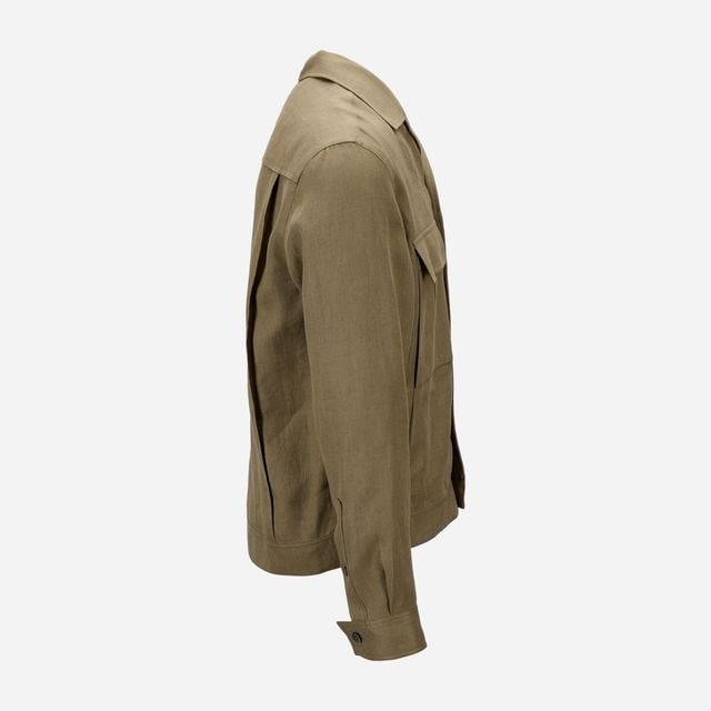 Linen Overshirt - Medium Green