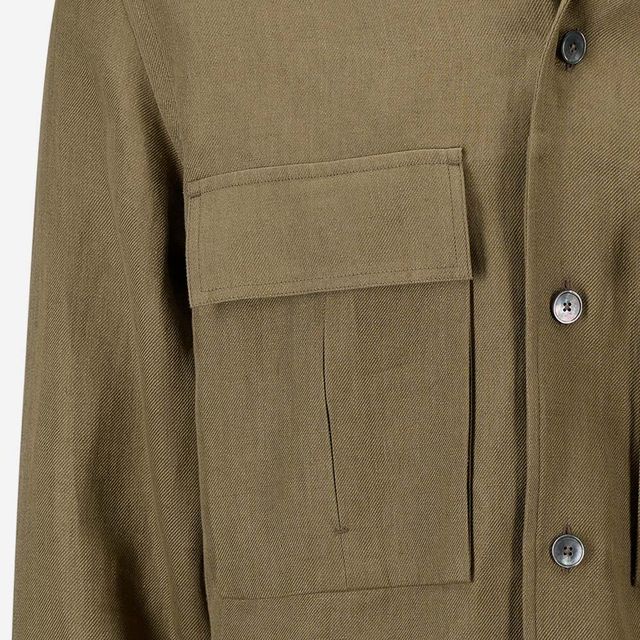 Linen Overshirt - Medium Green