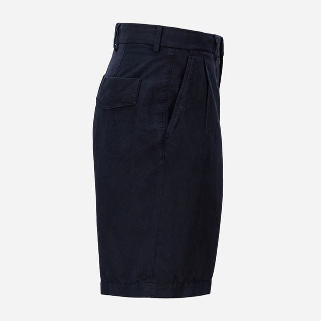 Cotton-Linen Bermuda - Navy