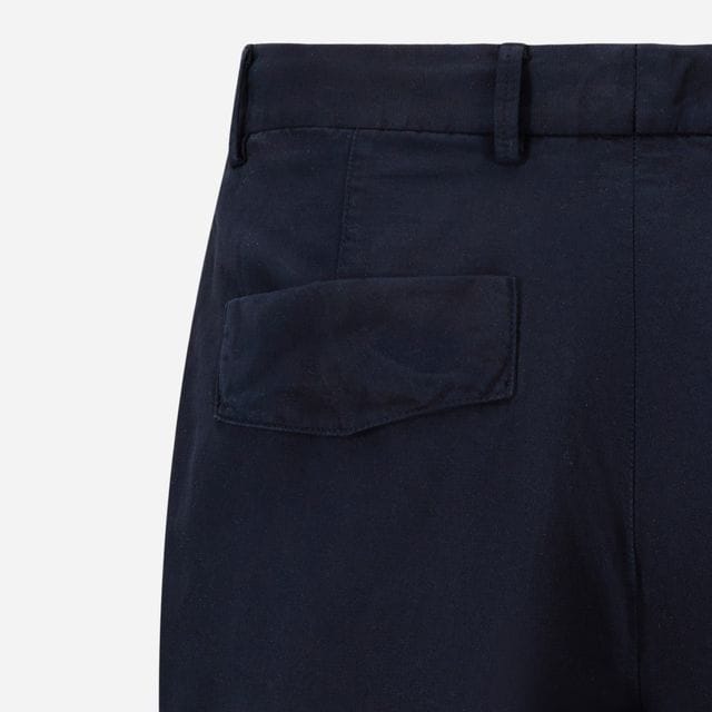Cotton-Linen Bermuda - Navy