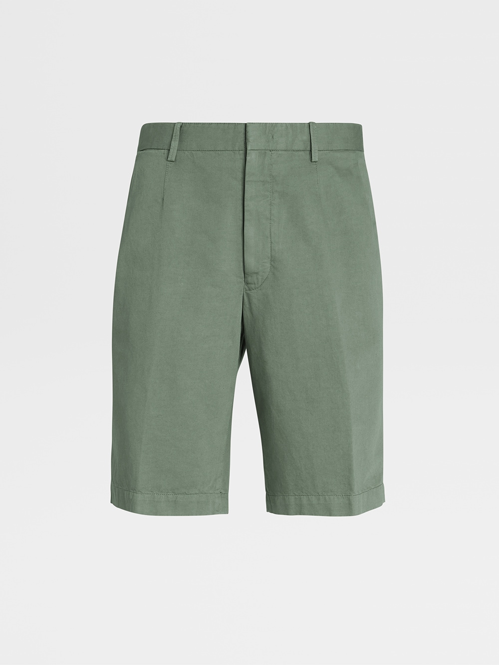 Cotton-Linen Bermuda - Green