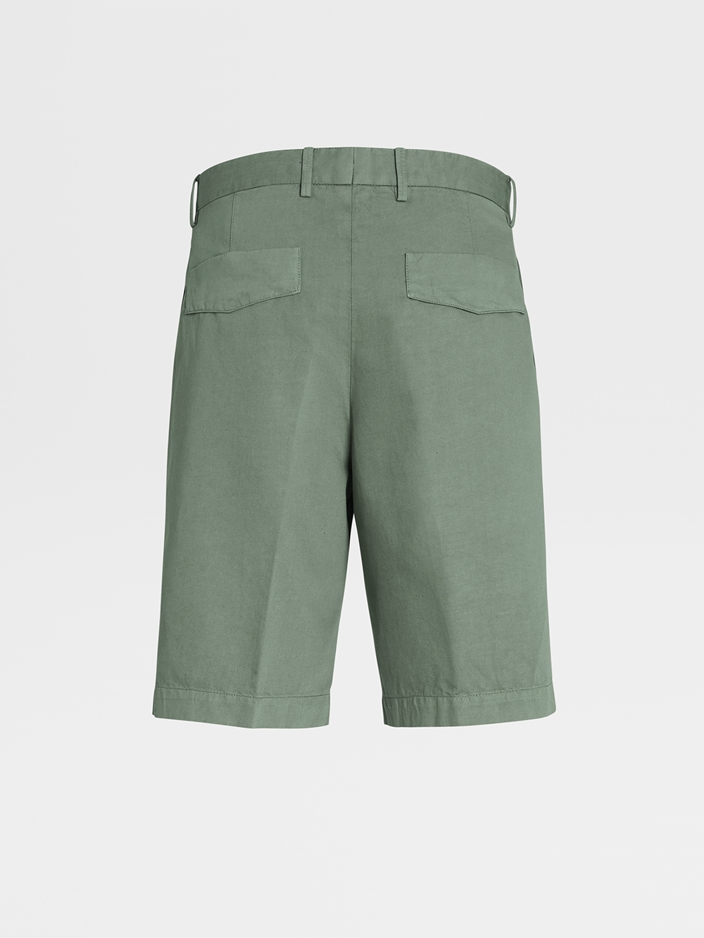 Cotton-Linen Bermuda - Green