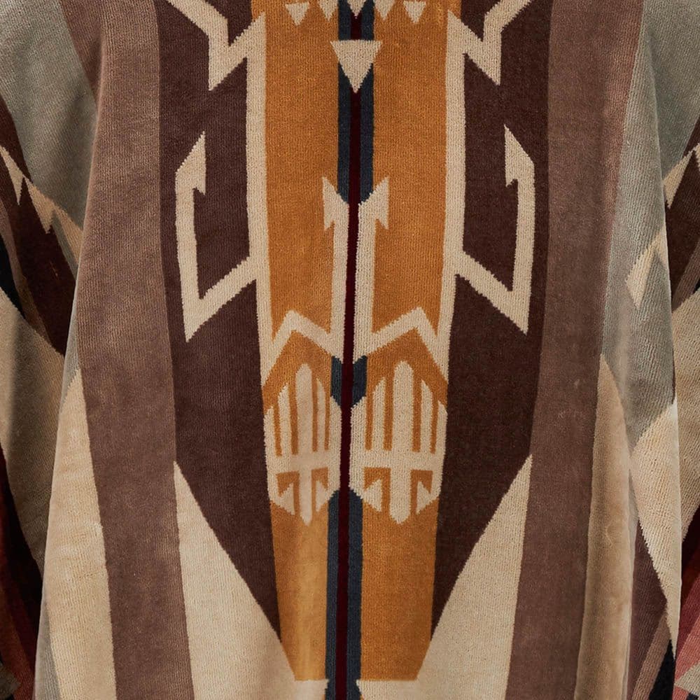 Adult Jacquard Hooded Towel - White Sands Tan