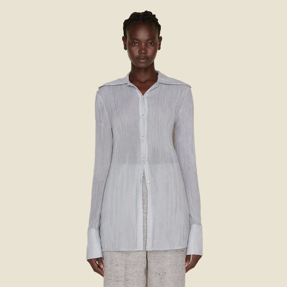 Youbin Pleat Shirt - Lt Blue