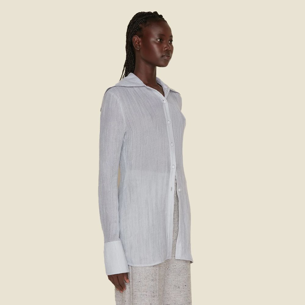 Youbin Pleat Shirt - Lt Blue