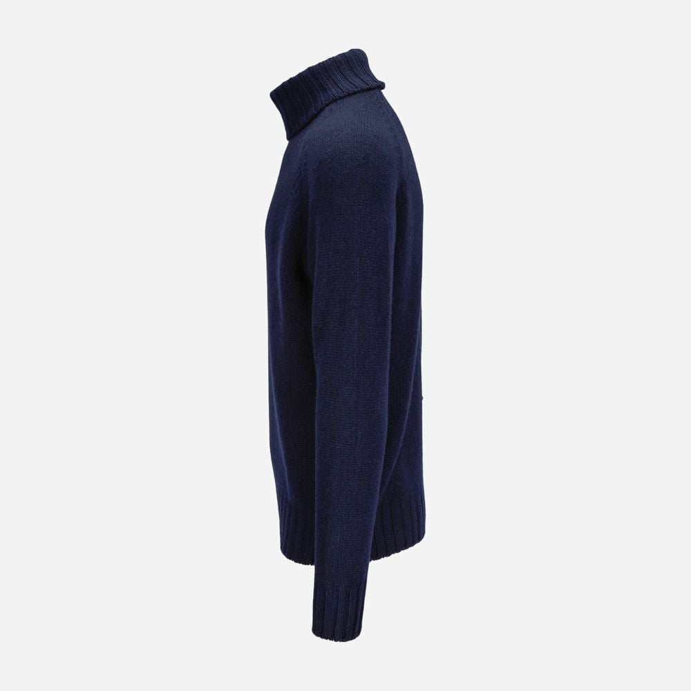 Turtle Neck Eco Cashmere - Navy