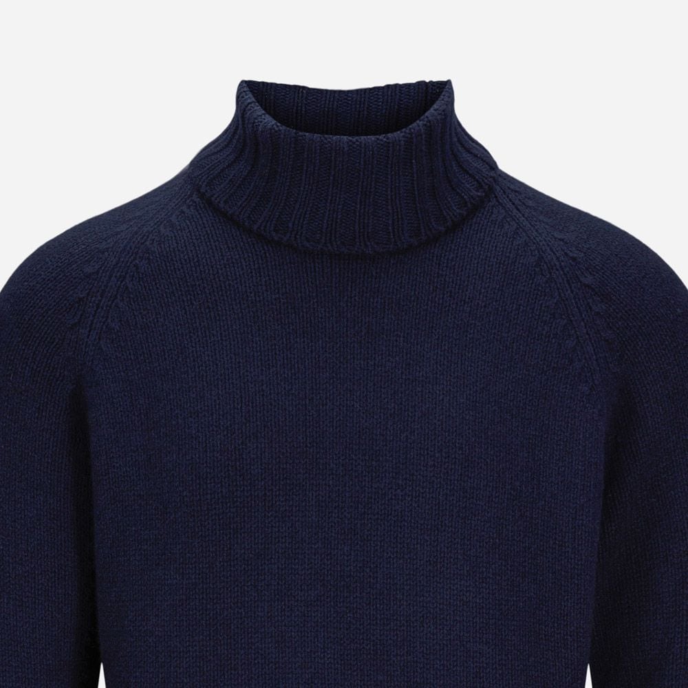 Turtle Neck Eco Cashmere - Navy