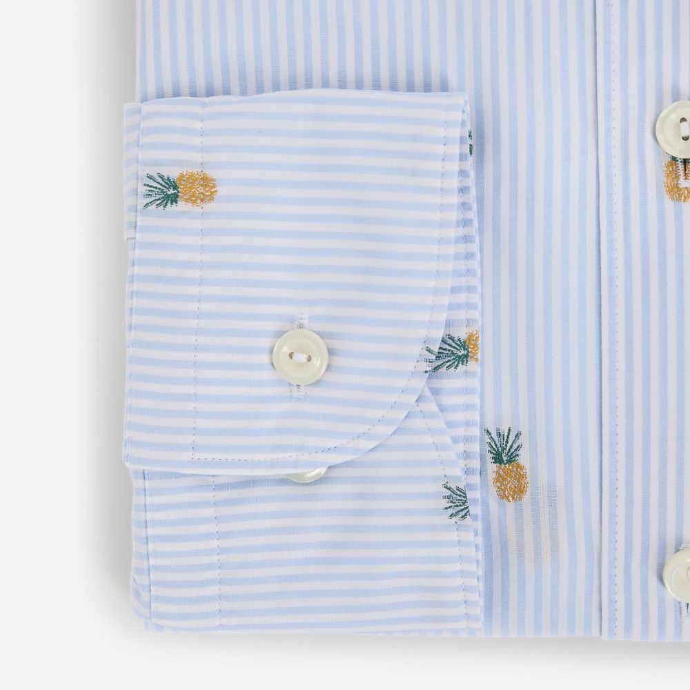 Contemporary Coupe Shirt - Light Blue Pinaple Fil