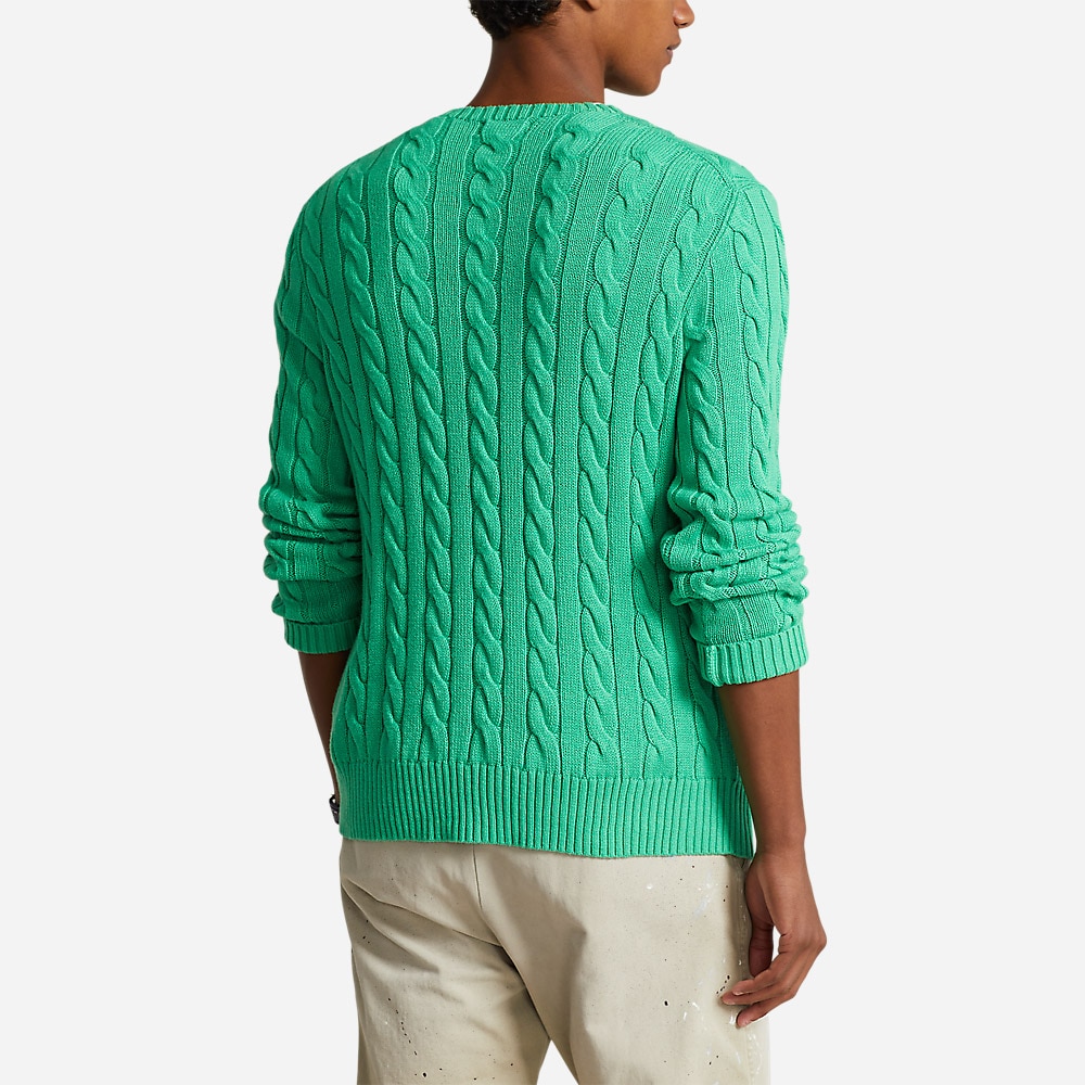 Cable-Knit Cotton Jumper -  Classic Kelly