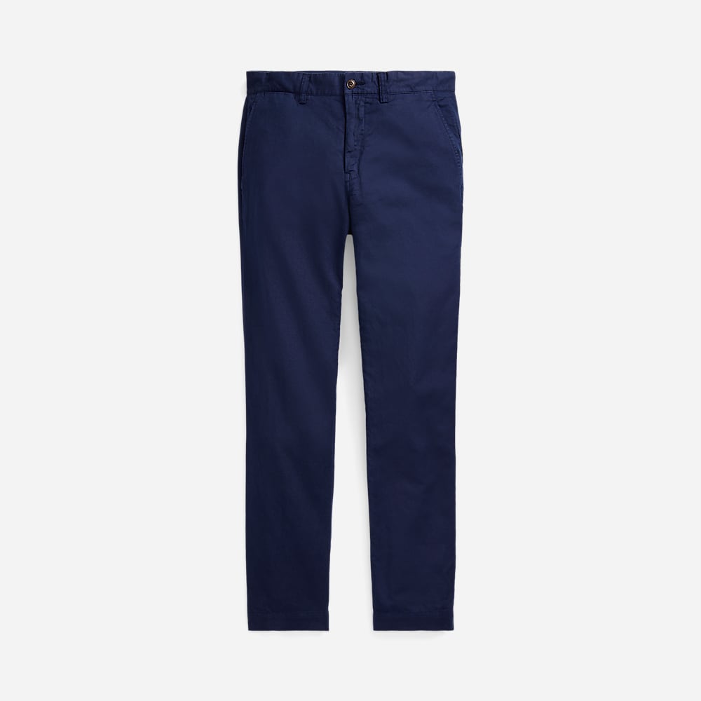 Straight Fit Linen-Cotton Pant - Newport Navy