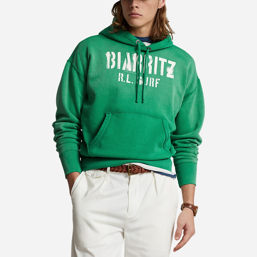 Vintage Fit Fleece Graphic Hoodie - Summer Emerald