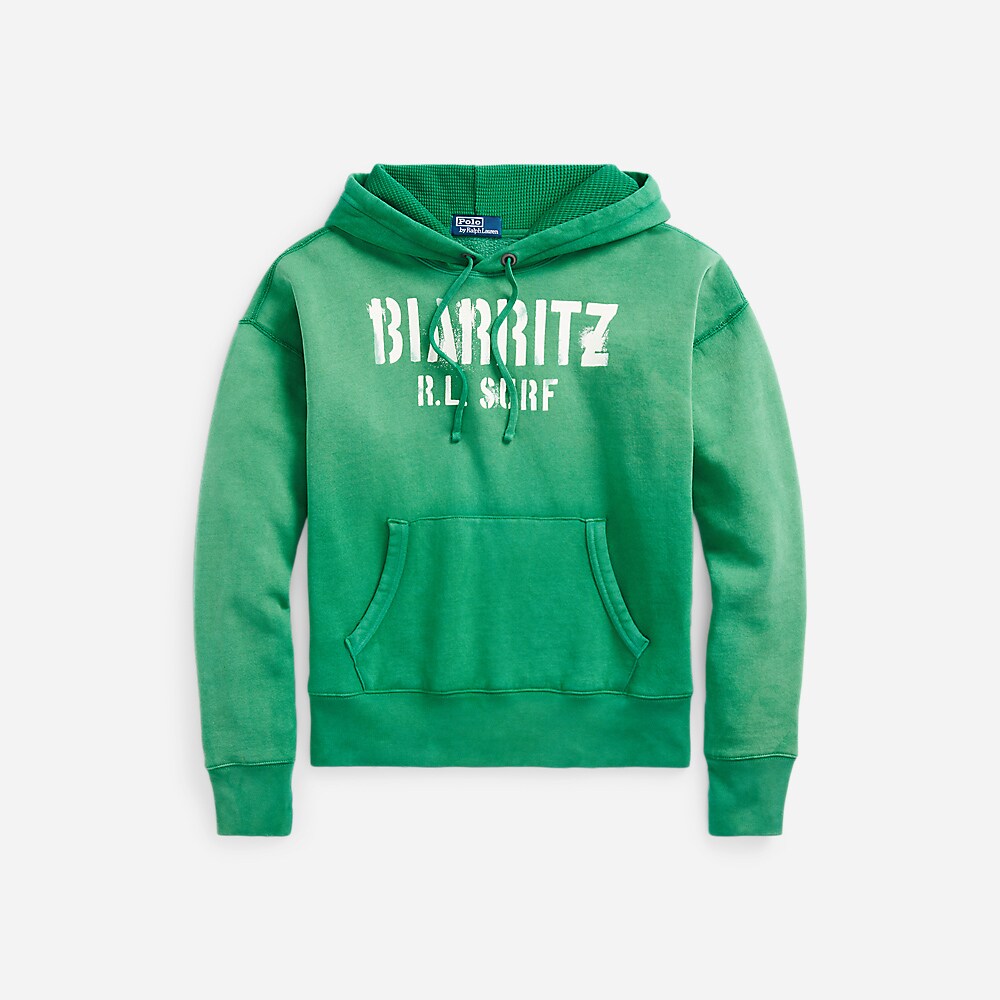 Vintage Fit Fleece Graphic Hoodie - Summer Emerald