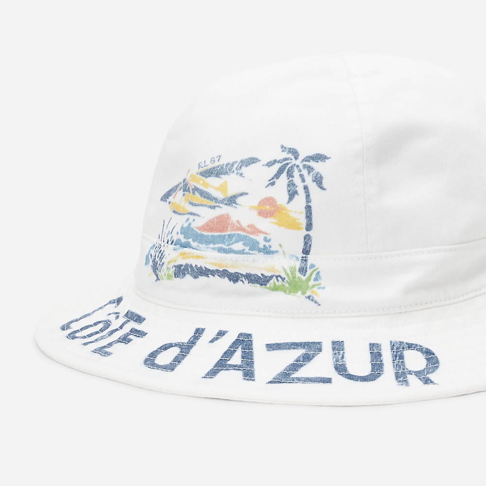 Reversible Cotton Twill Bucket Hat - Deckwash White