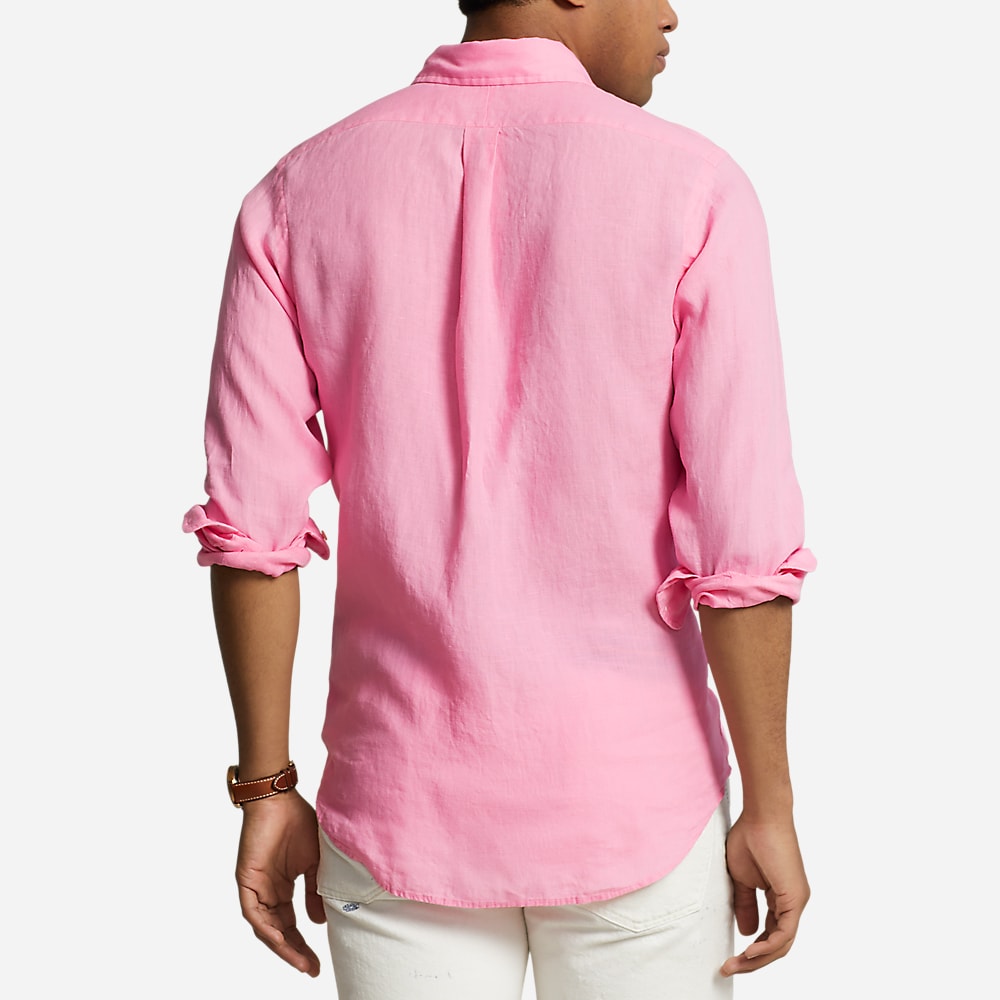 Slim Fit Linen Shirt - Florida Pink
