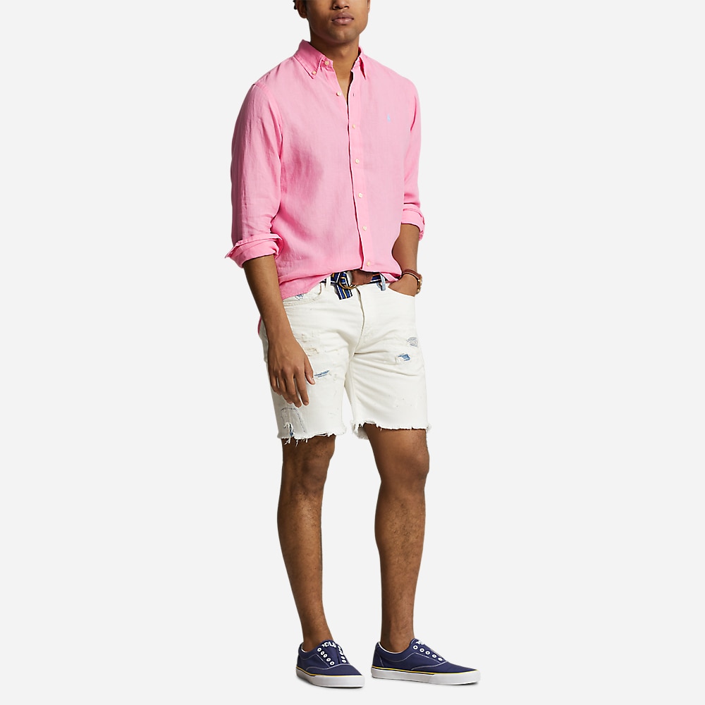 Slim Fit Linen Shirt - Florida Pink