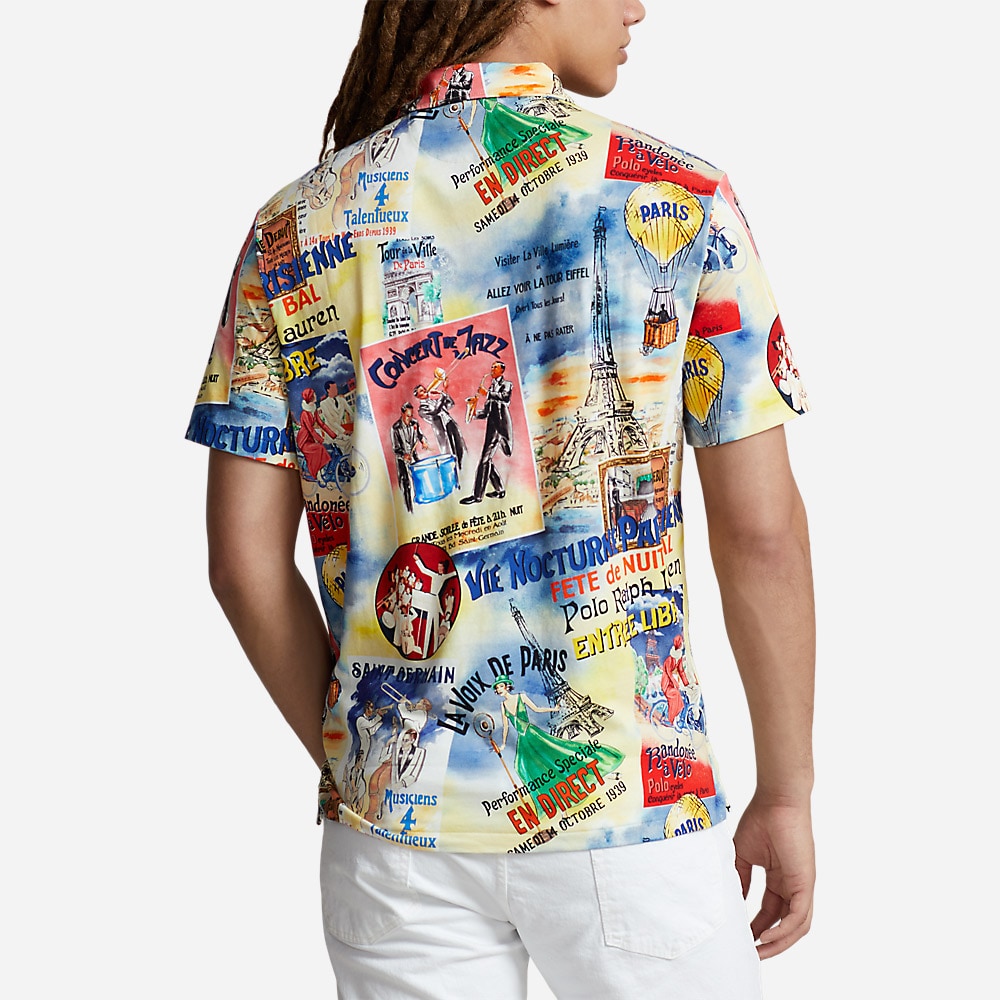 Standard Fit Printed Jersey Polo Shirt - City Of Lights Poster