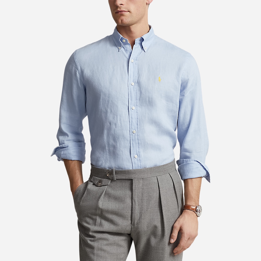 Slim Fit Linen Shirt - Blue Hyacinth
