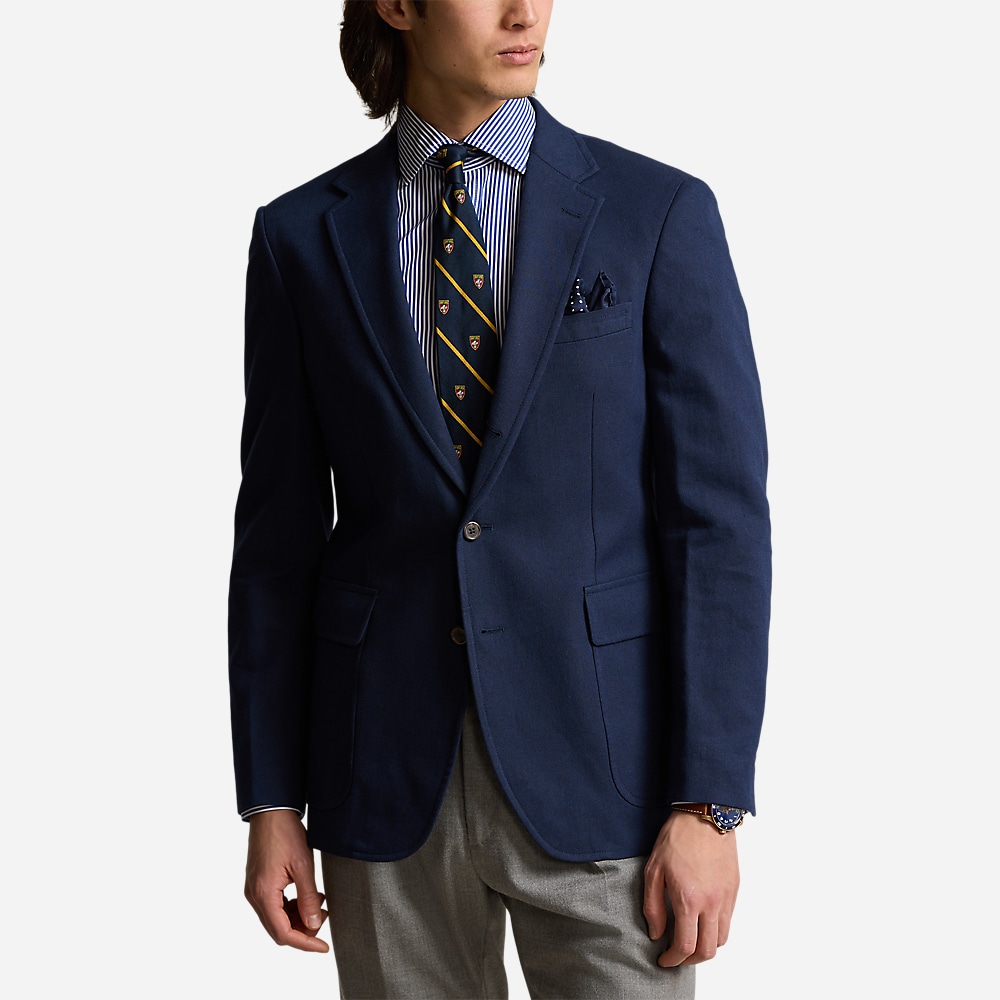 Polo Modern Herringbone Tweed Sport Coat - Navy