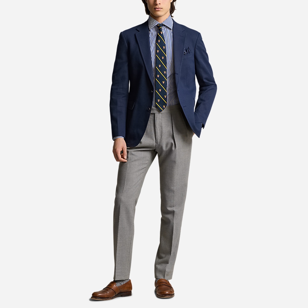 Polo Modern Herringbone Tweed Sport Coat - Navy