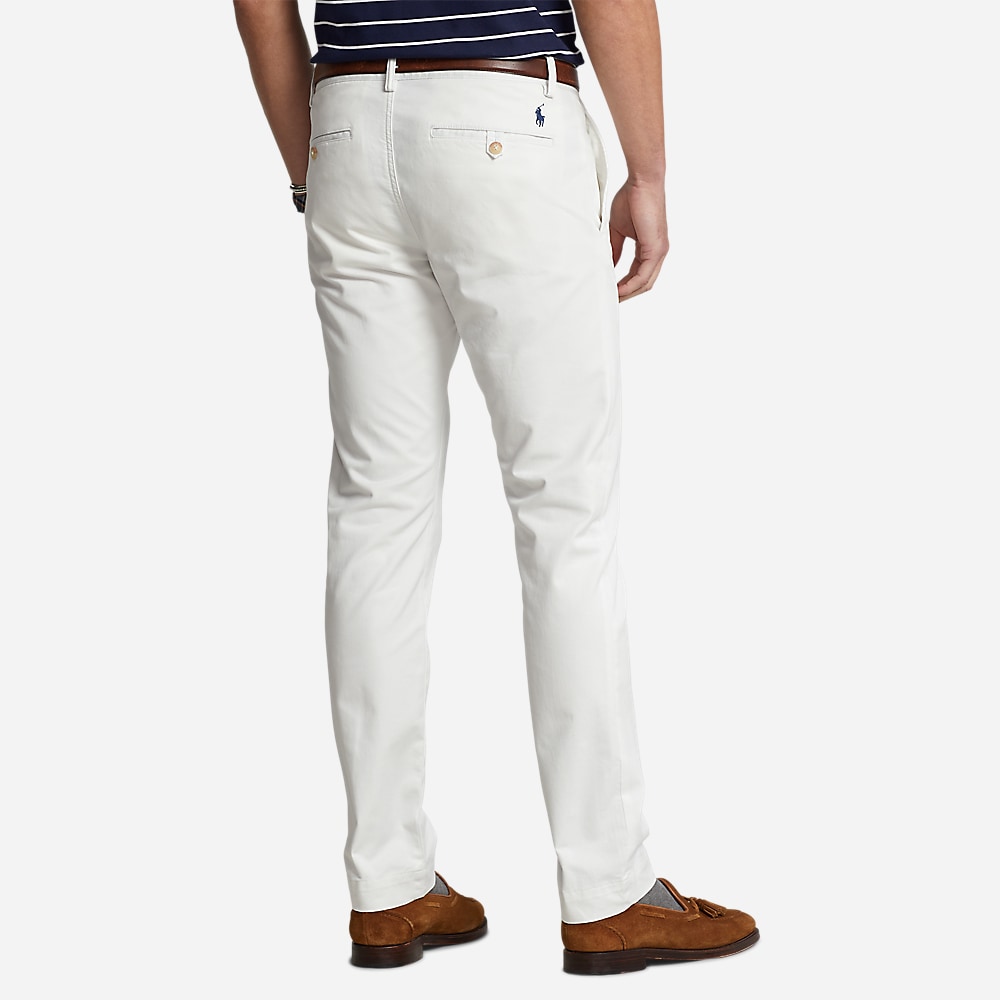 Stretch Slim Fit Washed Chino Pant - Deckwash White