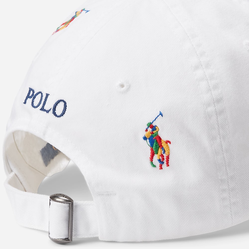 Classic Sport Cap - White W/ Multi Pp