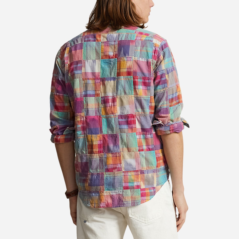 Classic Fit Patchwork Madras Workshirt - Ikat Patchwork