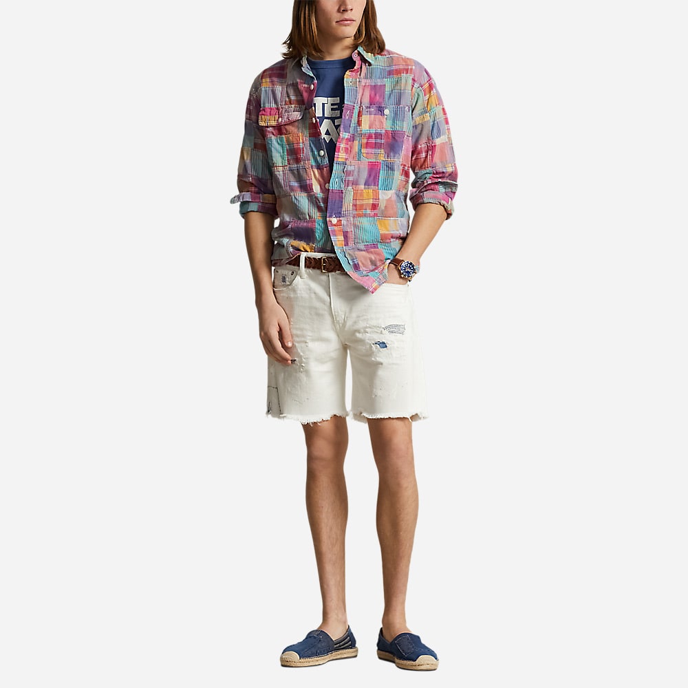 Classic Fit Patchwork Madras Workshirt - Ikat Patchwork
