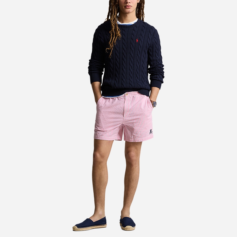 Polo Prepster Seersucker Short - Pink Seersucker W/Gthc P Emb