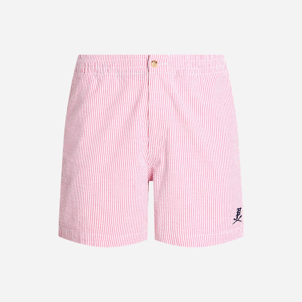 Polo Prepster Seersucker Short - Pink Seersucker W/Gthc P Emb