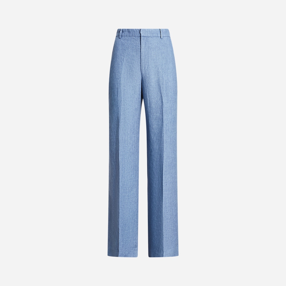 Linen Wide-Leg Pant - Capri Blue