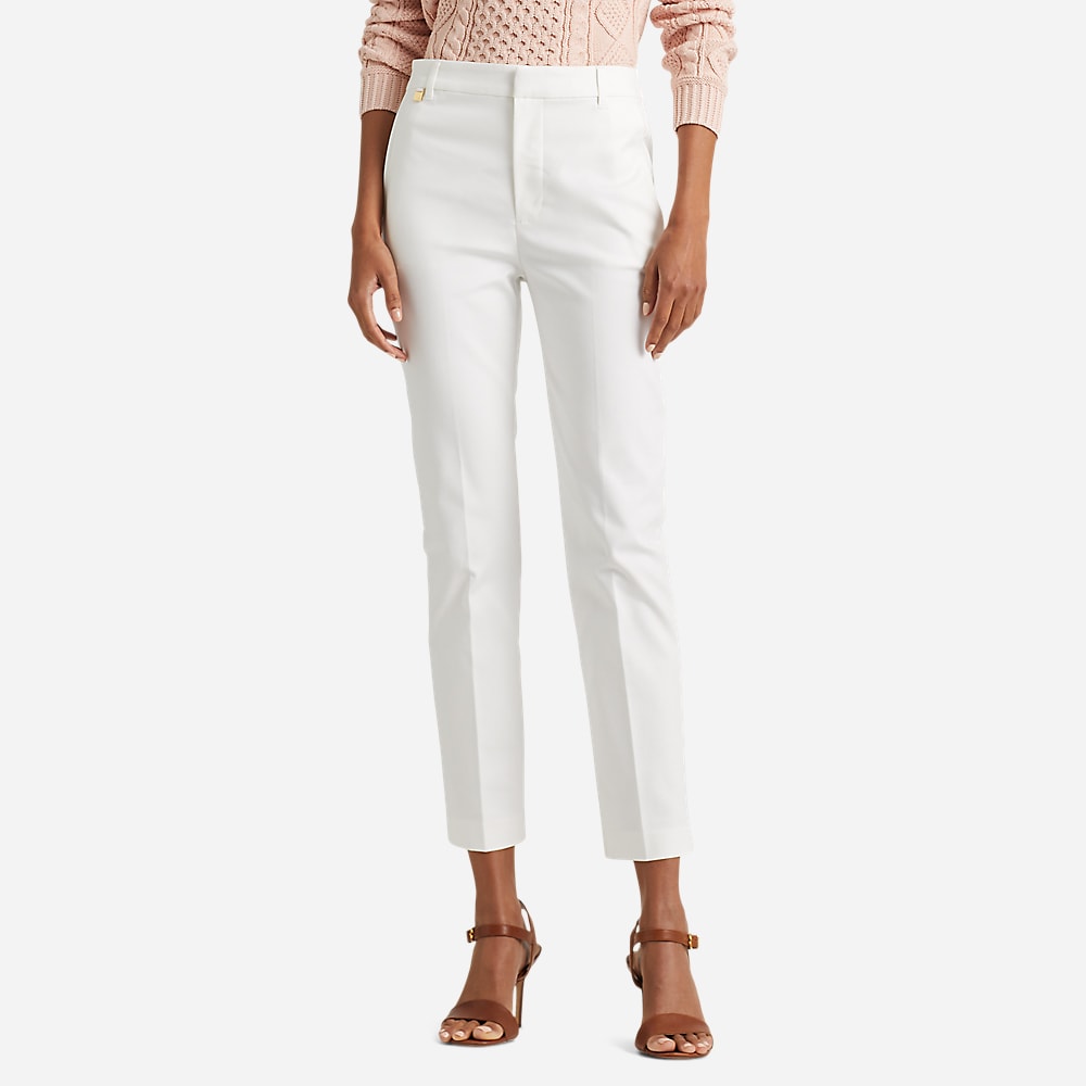 Double-Faced Stretch Cotto Pant - White