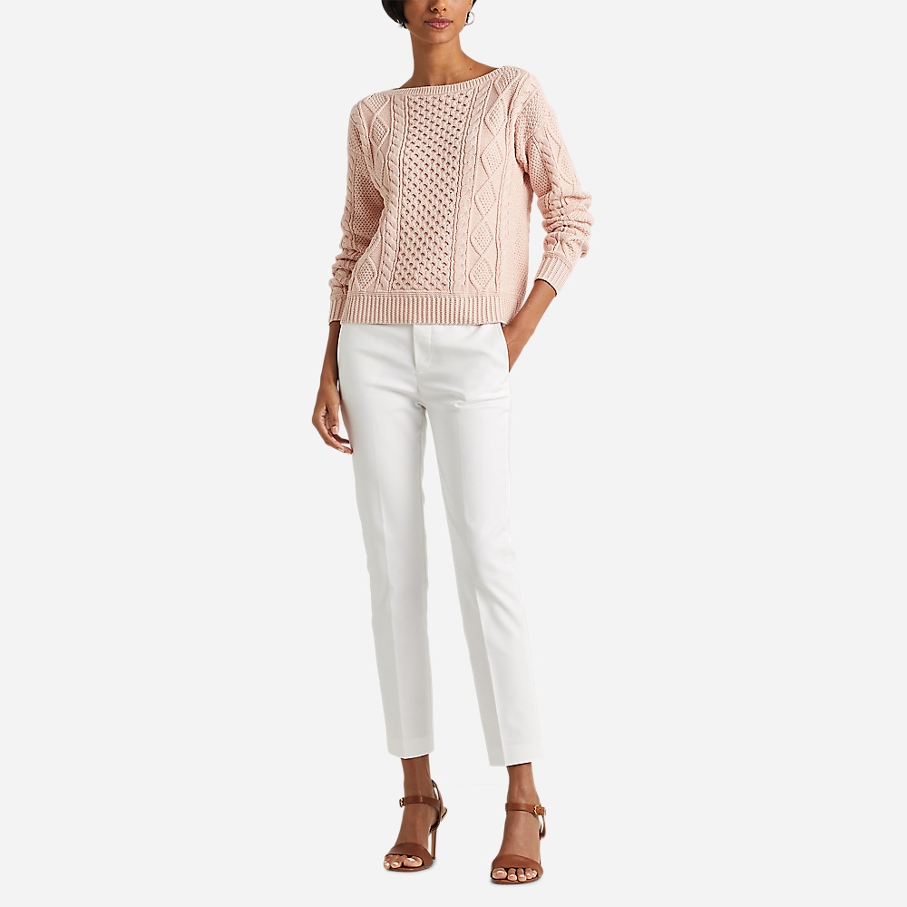 Double-Faced Stretch Cotto Pant - White