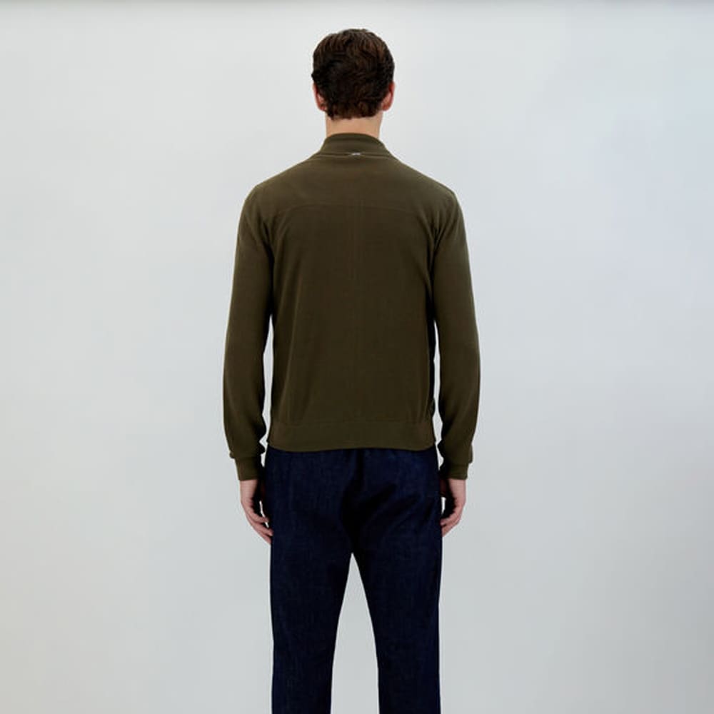 Waffle Cotton-Stretch Jacket - Verde Militare