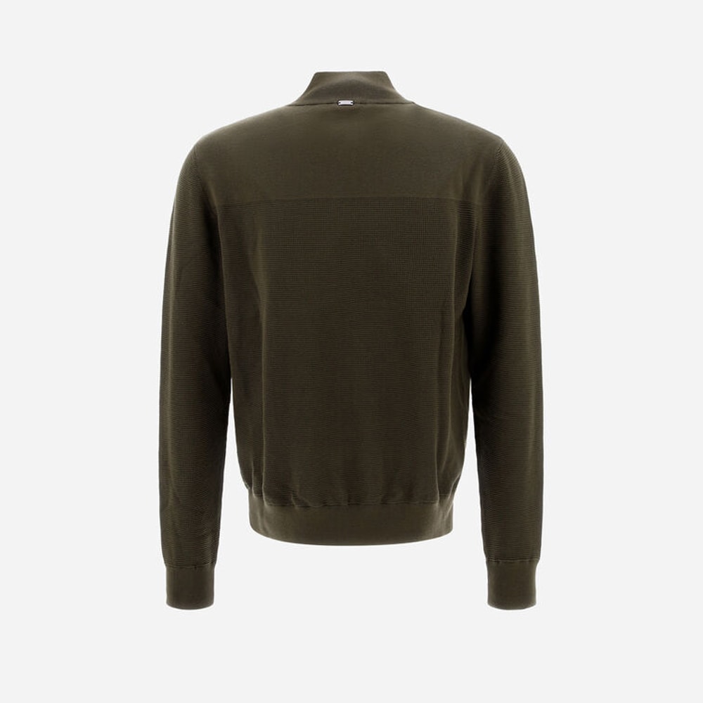 Waffle Cotton-Stretch Jacket - Verde Militare