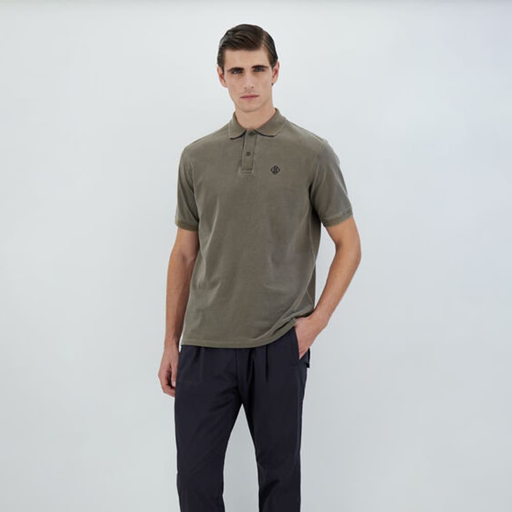 Pigment Dye Piqué Polo Shirt - Verde Militare