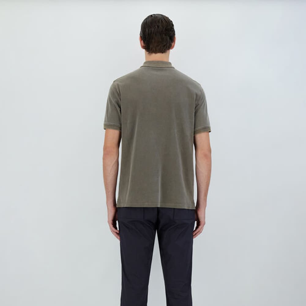 Pigment Dye Piqué Polo Shirt - Verde Militare