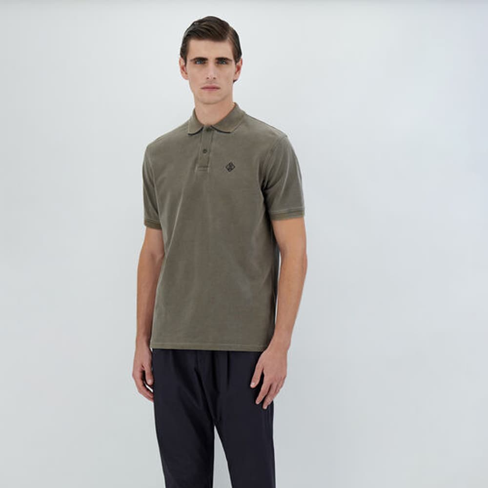 Pigment Dye Piqué Polo Shirt - Verde Militare