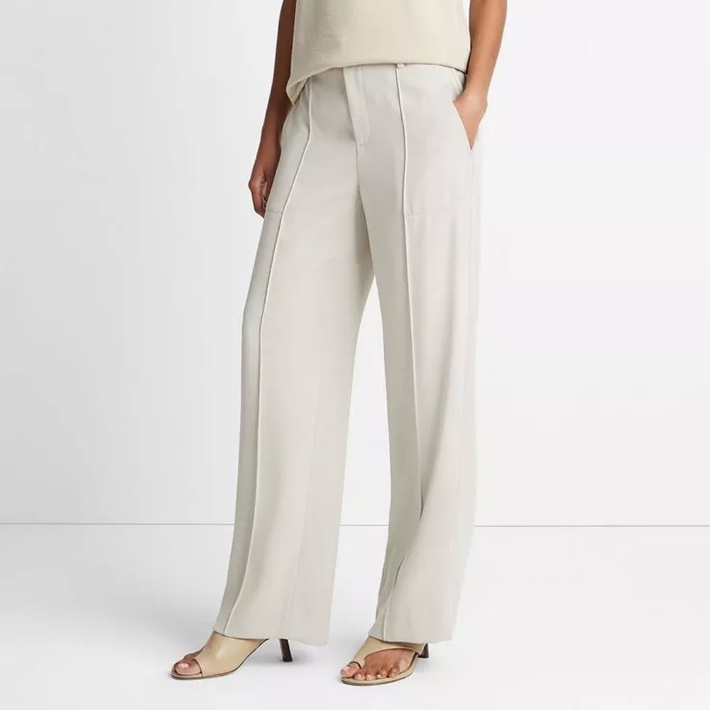Crepe Wide Leg Utility Pant - Sepia